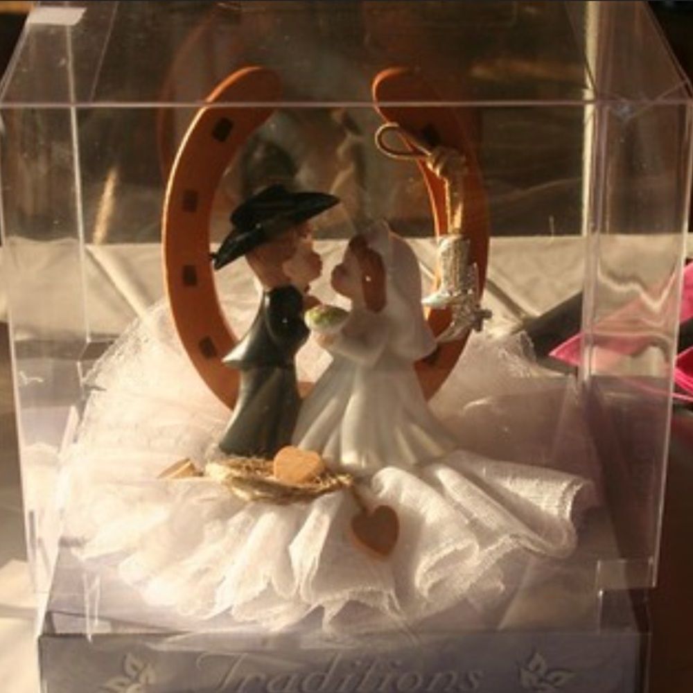 Cowboy/Cowgirl wedding cake topper! Pre loved in good condition! - Picture 3 of 3